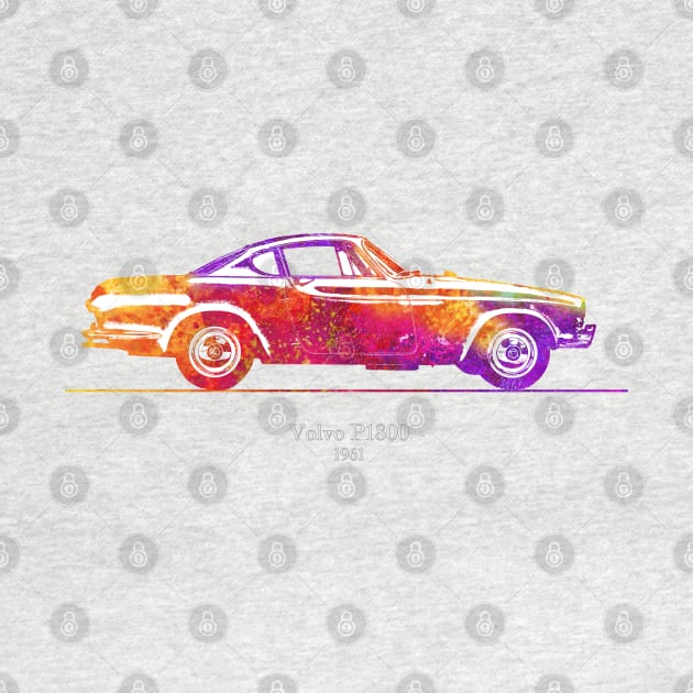 Volvo P1800 1961 - Colorful by SPJE Illustration Photography